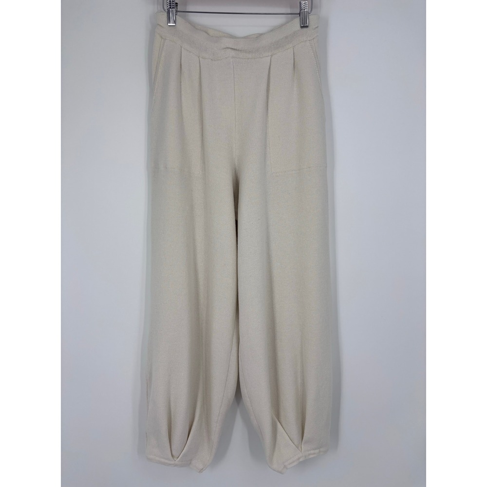 Free People FP Beach Tapered Knit Harem Balloon Pants Women Size M Cream Ivory